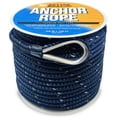 thumbnail image 1 of Premium Boat Anchor Rope 100 Ft Double Braided Boat Anchor Line Blue Nylon Marine Rope Braided 3/8 Anchor Rope Reel for Many Anchors & Boats 3/8 Inch Navy Blue, 1 of 7