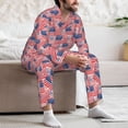 thumbnail image 6 of Bingfone Men's Pajama Set 2 Piece Loungewear PJs, Long Sleeve with Pajama Pants-America Flags, 6 of 7