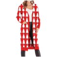 thumbnail image 1 of Women's Plus Size Long Sleeve Open Front Cardigans Soft Knit Ugly Christmas Sweater, 1 of 4