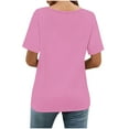 thumbnail image 4 of Levmjia Womens Fashion Tops Casual Short Sleeve Round Neck T-Shirt Solid Color Loose Fit Soft Cotton Blend Solid Color Pullover Tee Everyday Wear, 4 of 7