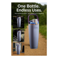 thumbnail image 3 of 30oz Thermal Insulated Stainless Steel Water Bottle with Straw and Handle, BPA-Free, Leak-Proof, Hot & Cold Travel Tumbler- Light Purple, 3 of 4