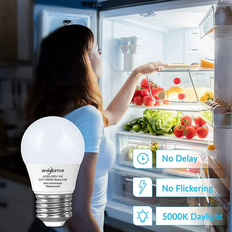 løgner ramme klog LED Refrigerator Light Bulb, 120v 40w Appliance Light Bulb, Daylight 5000K,  Ideal for Fridge, Freezer, Non-dimmable, 2 Pack - Walmart.com