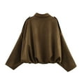 thumbnail image 2 of ZOELNIC Women's Faux Suede Bomber Jacket Lapel Zip Up Coat, Fall Motorcycle Streetwear Outerwear, M, 2 of 6