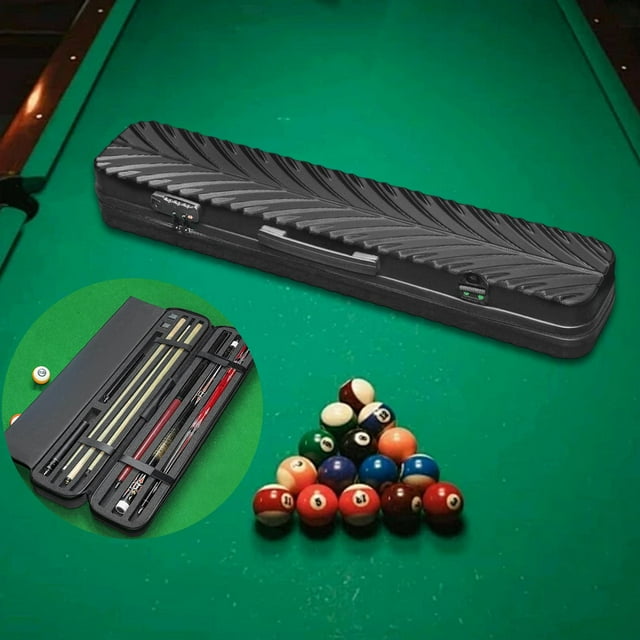 DYNWAVECA Étui de Protection pour Queue de Billard Contient 3 Butts et 3 Tiges Équipement de Billard Coque Rigide Légère Boîte de Rangement Queue de Billard Noir