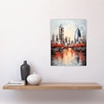 thumbnail image 2 of London Cityscape Skyline The Gherkin Oil Painting Thames Reflections In Autumn Unframed Wall Art Print Poster Home Decor Premium, 2 of 5