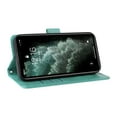 thumbnail image 4 of for iPhone 11 Pro Max Wallet Phone Case,Women Flip Folio Cover with Credit Card Holders Emboss Butterfly & Flower PU Leather Purse Kickstand Case With Wrist Strap for iPhone 11 Pro Max,Green, 4 of 9