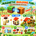 thumbnail image 4 of HXFOU Magnetic Blocks Farm Set, 200PCS STEM Magnetic Building Cubes Blocks Toy for Kids Ages 3+, 4 of 10