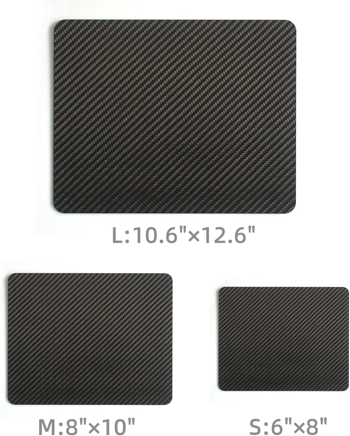 Multipurpose Carbon Fiber Mouse Pad - Hard, Thin, and Lightweight for Office, Gaming, and Daily Computer Use on Desk or Lap (Forged, Large)