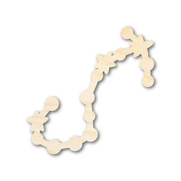 Unfinished Wood Scorpio Constellation Shape - Zodiac Craft - up to 46" 6" / 1/4"