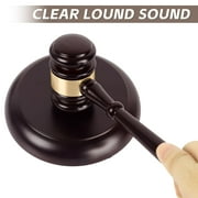 Hand Crafted Wooden Judge Gavels and Sound Block Set, Solid Hammer for Auction Meetings Court Lawyer Judge Student Gifts (Brown)