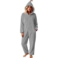 thumbnail image 2 of LEKWK Halloween Onesie Adult Funny Zip Up Cute Hooded Jumpsuit Fleece Soft Flannel Lounge Sleepwear for Cosplay Theme Party Dress Up Set, 2 of 8