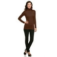 thumbnail image 3 of Vivian's Fashions Top - Turtle Neck Top (Brown, X-Large), 3 of 3