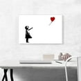 thumbnail image 2 of ARTCANVAS Girl with Balloon (white background Rectangle) Canvas Art Print by Banksy - Size: 26" x 18" (0.75" Deep), 2 of 9