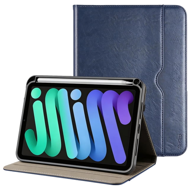 Funda tipo folio ProCase para iPad mini 7.ª generación 8,3" de cuero sintético azul marino