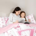 thumbnail image 5 of Manfei Pink Ribbon Bow 7-Piece Twin Bedding Sets For Girls,Cute Letter Z Initial Bedding Comforter Set For Kids,Pink Reversible, 5 of 7