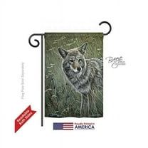 Breeze Decor 60089 Wildlife & Lodge Coyote 2-Sided Impression Garden Flag - 13 x 18.5 in.