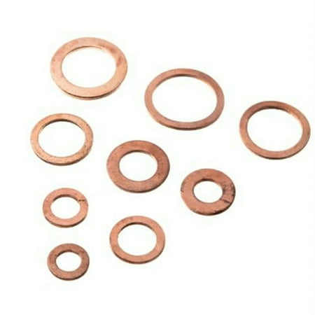 

200PC Boxed 9Sizes Engine Oil Drain Plug Copper Crush Washer Seal O-Ring Gasket