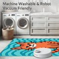 thumbnail image 5 of ODIKA 3'x5' Machine Washable Non-Slip Area Rug, Jovial Stream Dweller Handicraft Yarn Project High Traffic Rug, Orange, 726998, 5 of 5