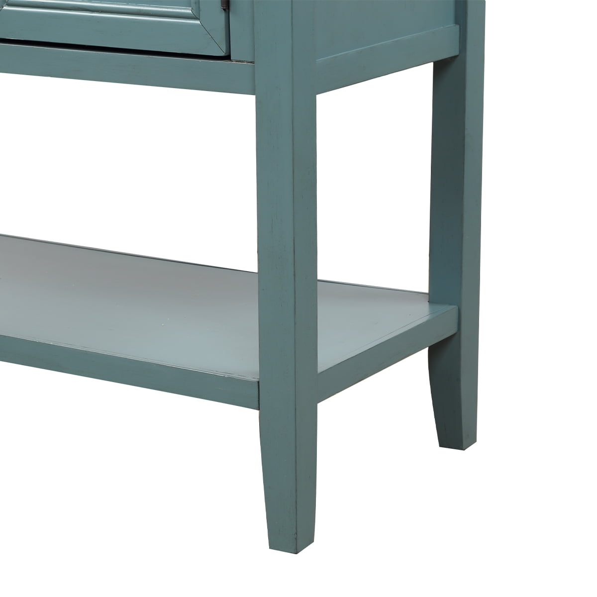 Console Table with 4 Storage Drawers,Storage Vintage Wood Buffet Sideboard Desk with 2 Cabinets and Bottom Shelf, Retro Entryway Table Cupboard for Living Room, Foyer, Hallway