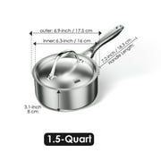 Cooks Standard Multi-Ply Full Clad Stainless Steel Saucepan with Lid 1.5 Quart