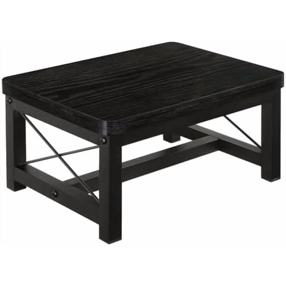 Wooden Step Stool for Adults, Heavy Duty Step Stool with Non-Slip Feet, Bed Steps for High Beds for Adults, Wide Stepping Stool for Bedroom Kitchen, Hold Up to 500 LBS, Black