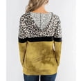 thumbnail image 3 of Sudadera con Capucha de Manga Larga Estampado de Leopardo Diseño de Costura Tie Dye Sudadera con Capucha para Mujer con Bolsillo para Oficina de Viaje en casa Amarillo M, 3 of 6