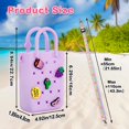 thumbnail image 4 of Mini Rubber Tote Bag, EVA Waterproof Beach Tote for Little Girls And Woman, Silicone Hole Small Beach Tote for Travel Outdoor, Cute Rubber Beach Bag with 20 Charms & Adjustable Shoulder Strap, 4 of 7