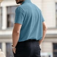 thumbnail image 6 of Breeze Polo Shirts for Men Short Sleeve Beer Belly Collared Textured Shirt Stretchy Quick Dry Golf Casual Cool Tops, M, 6 of 7