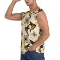 thumbnail image 3 of Picia Yellow Flowers Hummingbird mens Cotton Tank Undershirts , Moisture-wicking Ribbed Tanks, Lightweight Cotton Tank Undershirts-Large, 3 of 8