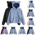 thumbnail image 4 of Ahdbta 2 Pcs Sweatshirts for Kids Cute Teddy Bear Fleece Pullover Tops Solid Color Long Sleeve Casual Warm Thickened Tops, 4 of 4