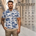 thumbnail image 5 of Aplkyhs Blue Tropical Tree Matching Golf Shirts for Couple Lightweight Mens Hawaiian Shirt Summer Lapel Business Casual Office Work Dress T Shirts Keep Cool in Hot Weather Quick Dry, 5 of 5
