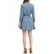 thumbnail image 3 of Vestido de camisa de mezclilla de manga larga por encima de la rodilla para mujer con cinturón M gris claro azul, 3 of 7