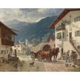 thumbnail image 2 of Désiré Thomassin 24x20 Black Ornate Framed Double Matted Museum Art Print Titled: Rest in Front of the Inn, 2 of 5