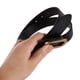 thumbnail image 5 of Cinturón de cuero negro ajustable para mujer con hebilla redonda clásica, ideal para jeans y trajes Cinturón moderno y versátil para cualquier ocasión, 5 of 7