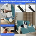 thumbnail image 5 of Hemvt 100% Waterproof Recliner Couch Covers 2 Seater, 1-Piece Washable Reclining Sofa Cover, Non-Slip Recliner Chair Cover with Pocket, Elastic Straps for Dogs, Pets, Blackish Green, 5 of 12