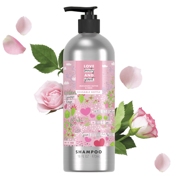Love Beauty and Planet Murumuru Butter & Rose Shampoo Reusable Bottle 16oz