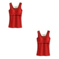 thumbnail image 3 of Ropa interior térmica Sonducket para mujer chaleco básico de fibra acrílica adelgazante alta elasticidad Rojo 3XL 2Conjunto, 3 of 6
