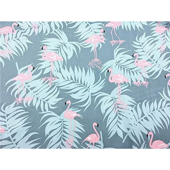 TAOSON Dark Grey/Gay Flamingos Pattern 100% Cotton 300 Thread Count Body Pillow Cover Pillowcase Pillow Protector Cushion Cover with Zippers Only Cover No Insert 21"x54" Fits 20 x 54