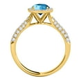 thumbnail image 4 of Mauli Jewels Rings for Women 1.20 Carat Diamond And Round Shaped Blue Topaz Ring 4-prong 10K Yellow Gold, 4 of 7