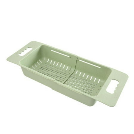 

Over the Sink Colander Strainer Basket Space-saving Fresh Kitchen Storage Organizer Strainer for Pasta Fruit Meat Vegetable Creamy-white