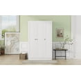 thumbnail image 4 of CHEERFUN 3-Door Shutter Wardrobe with Adjustable Shelves, Hanging Rods, and Spacious Storage, White, 4 of 11