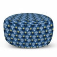 thumbnail image 1 of Abstract Pouf Cover with Zipper, Polka Dots on Wavy Stripes Round Spots Geometric Retro, Soft Decorative Fabric Unstuffed Case, 30" W X 17.3" L, Violet Blue Earth Yellow, by Ambesonne, 1 of 5