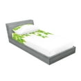 thumbnail image 2 of Ambesonne Tree Fitted Sheet & Pillow Sham Set, Leaves Spring Art, Twin, Green White, 2 of 2