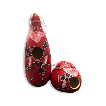 Santa Clause Gourd Bird House Hand Carved Artisan Peru Hand Made