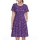 thumbnail image 1 of Fotbe Purple Glitter Vestido Largo de Moda para Mujer, Vestido Tipo Camiseta con Manga Corta y Estilo Casual a Rayas y Bloques de Color, 1 of 6