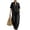 Black, variant on Women's Summer 2 Piece Denim Sets Short Sleeve Vest Top with Wide Leg Barrel Jeans Casual Sets M