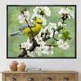 thumbnail image 2 of Designart 'Bird Sitting On A Branch of Cherry' Traditional Framed Canvas Wall Art Print, 2 of 5