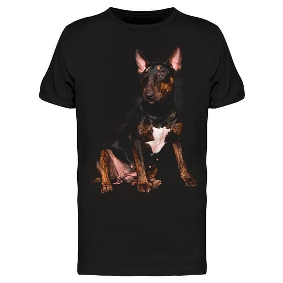 Black Bull Terrier Sitting T-Shirt Men -Image by Shutterstock, Male Small