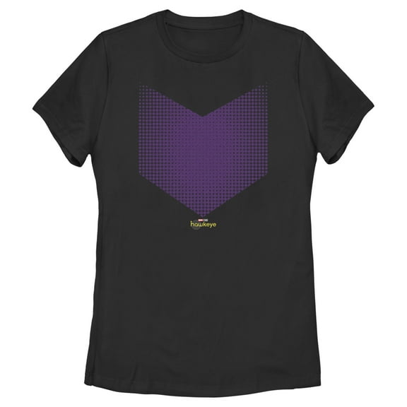 Women's Marvel Hawkeye Halftone Arrow Icon Graphic Tee Black Medium