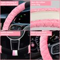 thumbnail image 4 of Universal Car Steering Wheel Cover Fluffy Winter Plush Steering Wheel Cover (A-Pink), 4 of 7